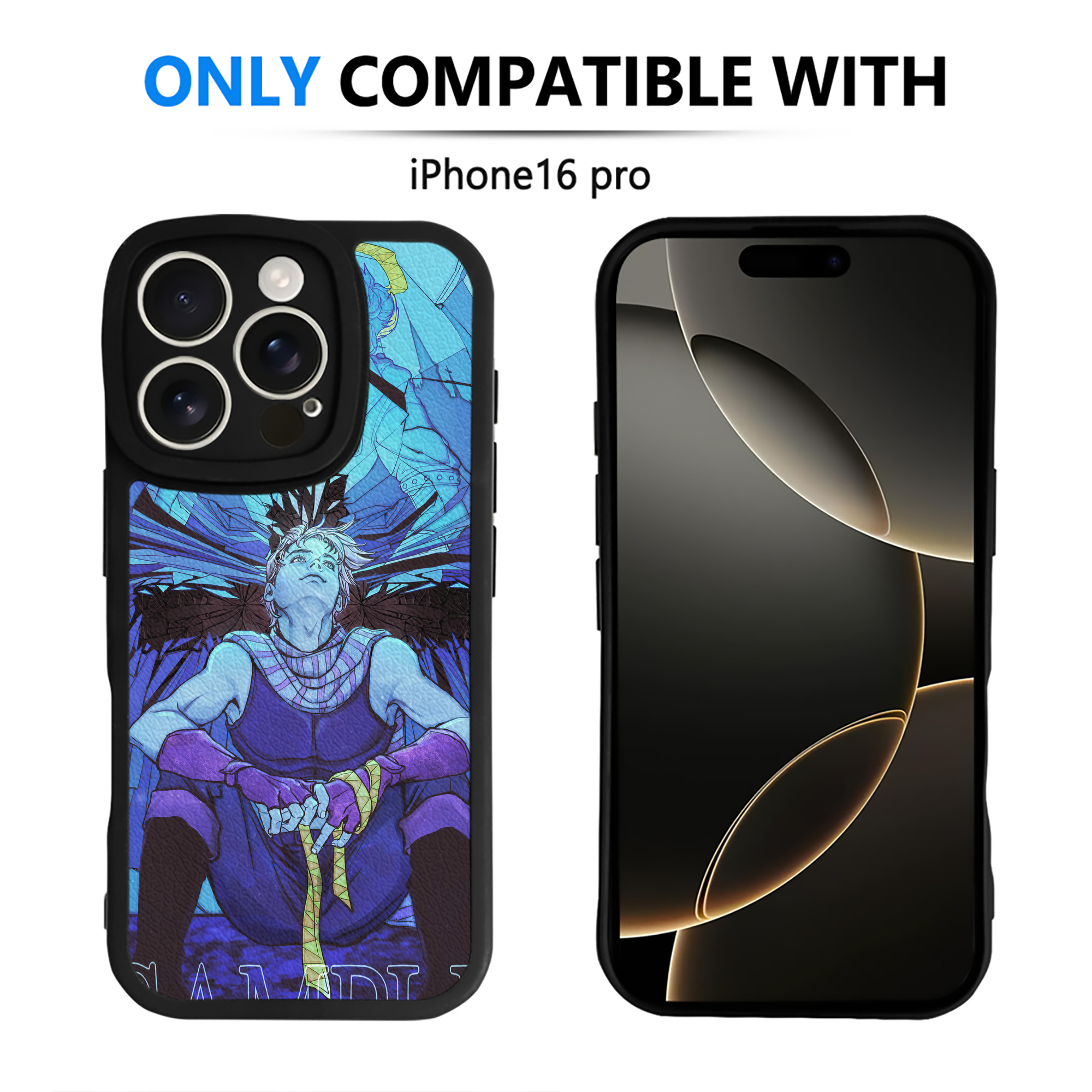 （画像用） ジョジョの奇妙な冒険 JoJo's Bizarre Adventure 【iPhone 16シリーズ対応】シリコンスマホケース（レザー調） 材質：シリコン